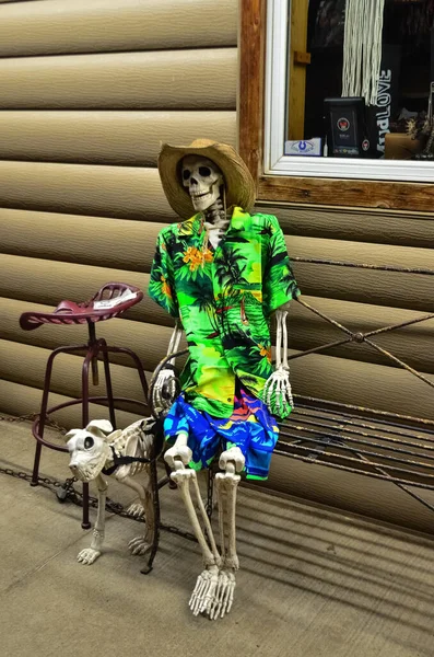 Usa North Dakota April 2018 Art Object Store Skeleton Man — Stock Photo, Image