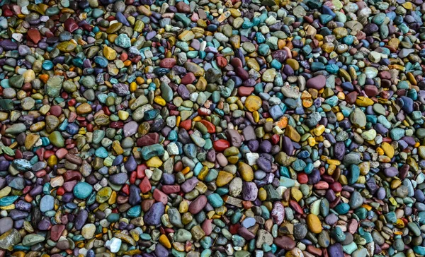 Wielokolorowe Kamyki Wnętrzu Okrągłe Kamyki Kolorowe Montana — Zdjęcie stockowe