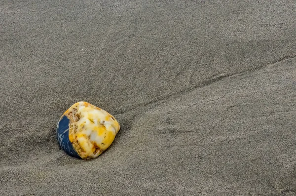 Rund Färgad Sten Sanden Stranden Stilla Havet Olympic National Park — Stockfoto