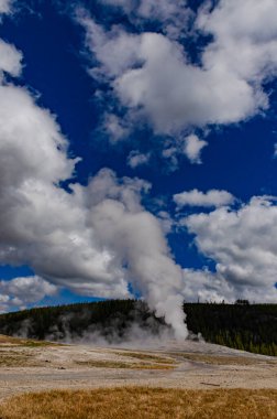 Geyser Old Faithful, ABD 'nin Wyoming kentindeki Yellowstone Ulusal Parkı' nda patladı