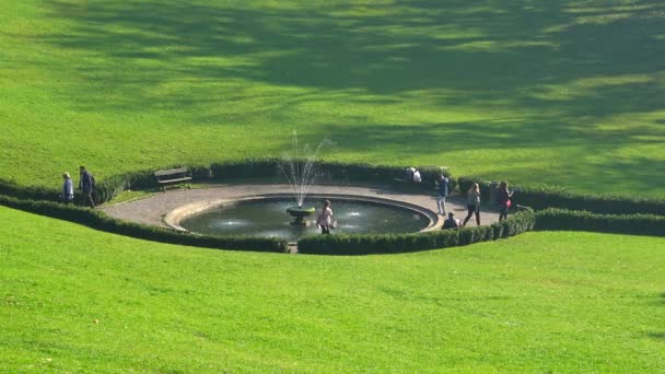 Ukraine Uman Oktober 2019 Siebenstrahliger Brunnen Sofievsky Park Uman Ukraine — Stockvideo