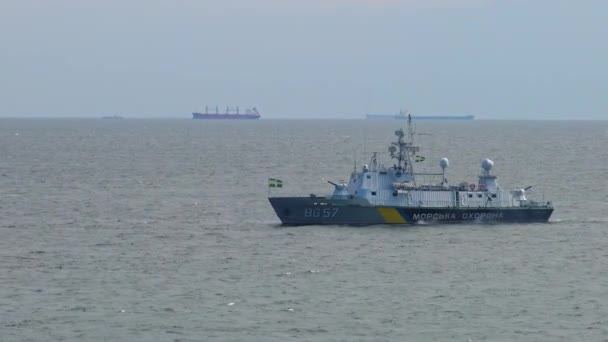 Ukraine Odessa Серпня 2021 Військовий Парад Кораблів Честь Річчя Незалежності — стокове відео