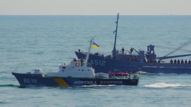 Ukraine Odessa Серпня 2021 Військовий Парад Кораблів Честь Річчя Незалежності — стокове відео