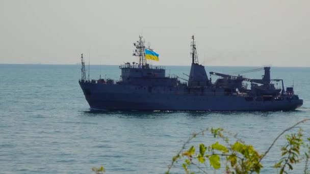 Ukraine Odessa Srpna 2021 Vojenská Přehlídka Lodí Počest Výročí Nezávislosti — Stock video