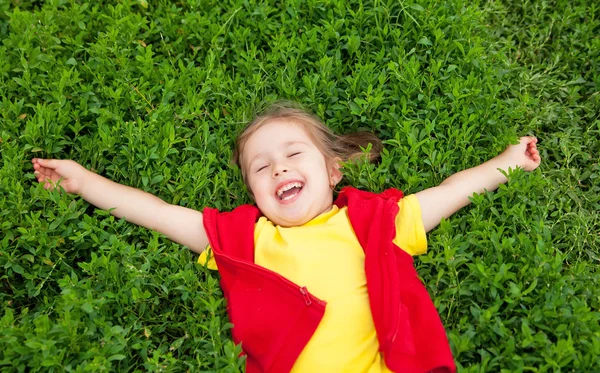 Little girl in meadow — Stock Photo, Image