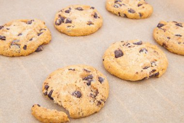 Çikolata parçacıklı kurabiye.