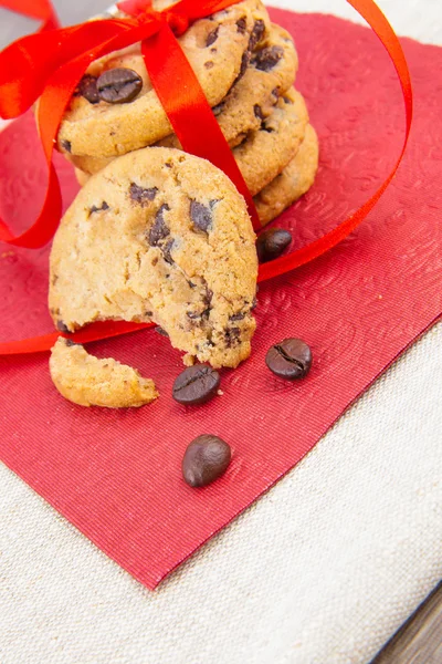 Cookies on red — Stock Photo, Image