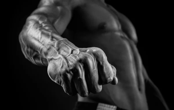 Zbliżenie lekkoatletycznego mięśni ramion i tułowia — Zdjęcie stockowe