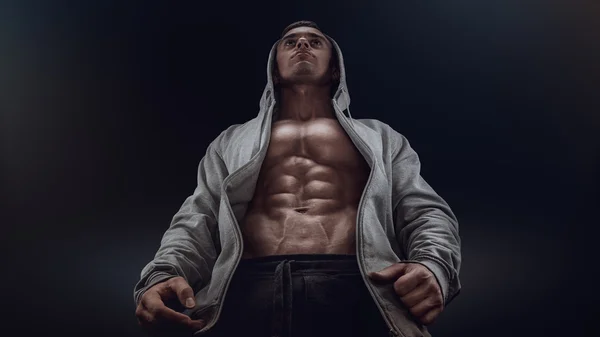 Silhouette of a strong fighter — Stock Image Silhouette of a strong fighter Royalty Free Stock Photos