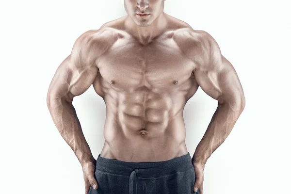 Handsome and young power athletic man with great physique — Stock Photo, Image