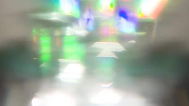 Luz Solar Espessura Cristal Loop Destaques Iridescentes Brilhantes Brilhos São — Vídeo de Stock