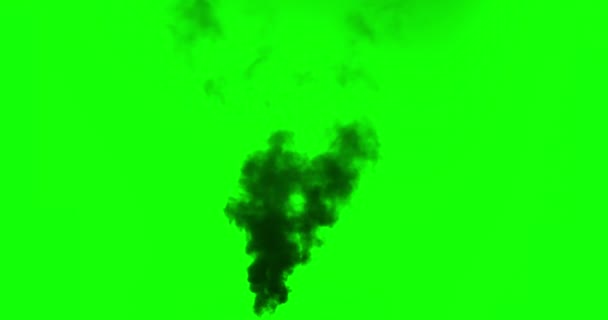 燃烧石油产品产生的烟雾 阿尔法频道黑烟从一个大的燃烧的物体上升起 模拟距离摄像机中间距离的燃烧设备和建筑物的理想方法 — 图库视频影像