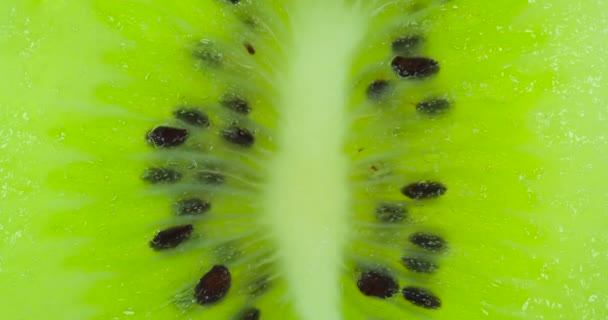 Smash Sappige Helder Fruit Van Kiwi Kiwi Vruchtenschijfjes Worden Samengeperst — Stockvideo