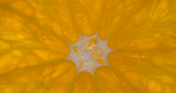 Mandarin Pulp Meyve Suyu Verir Dilimler Mandalina Parçaları Sıkıştırılır Parlak — Stok video