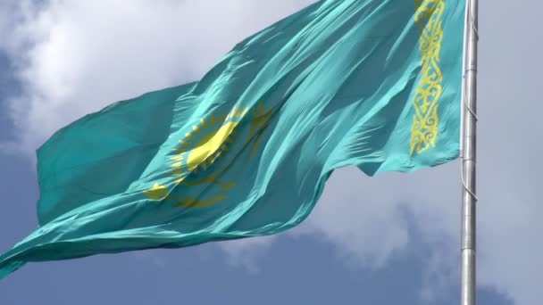 Flagga Republiken Kazakstan — Stockvideo