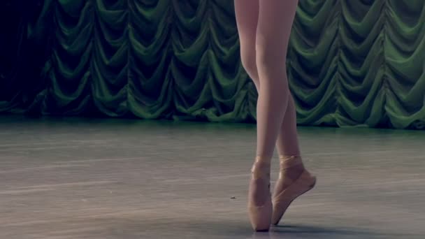 Bailarina muestra pasos de ballet clásico . — Vídeo de stock