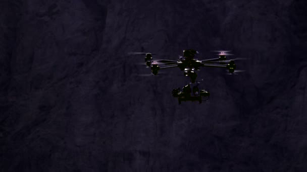 Quadrocopter silné tahy — Stock video