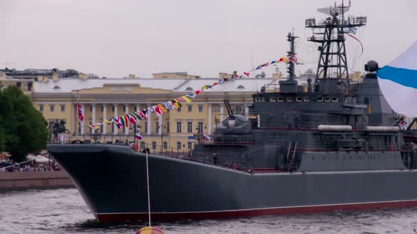 31 julio 2016 San Petersburgo. Unidad de Artillería Naval — Vídeo de stock