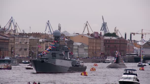 31 juli 2016 St.Petersburg. Marine artillerie-eenheid — Stockvideo