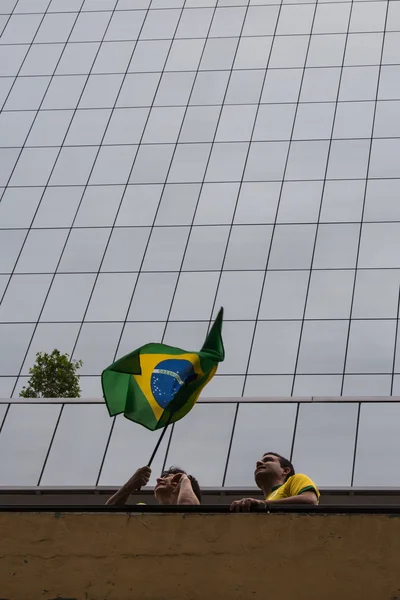 Protesto contra a corrupção do governo federal Brasil — Fotografia de Stock