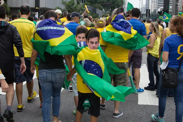 Protesteren tegen corruptie bij de federale overheid in Brazilië — Stockfoto