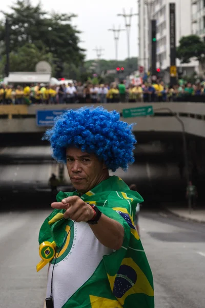 Protest przeciwko korupcji rządu federalnego w Brazylii — Zdjęcie stockowe