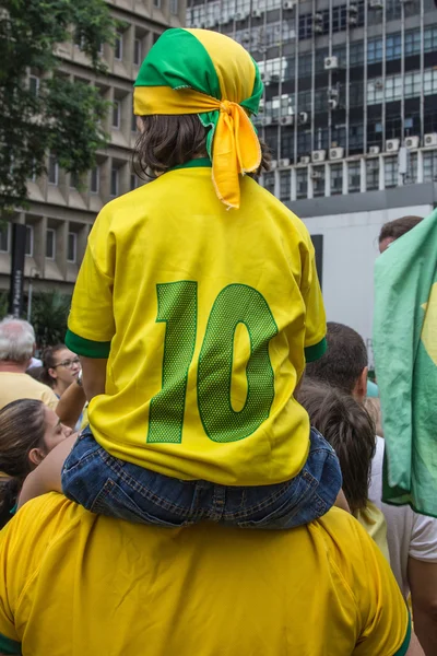 Protest przeciwko korupcji rządu federalnego w Brazylii — Zdjęcie stockowe