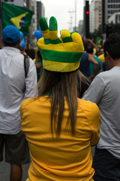 Protesto contra a corrupção do governo federal no Brasil — Fotografia de Stock