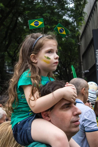 Protesto contra a corrupção do governo federal no Brasil — Fotografia de Stock