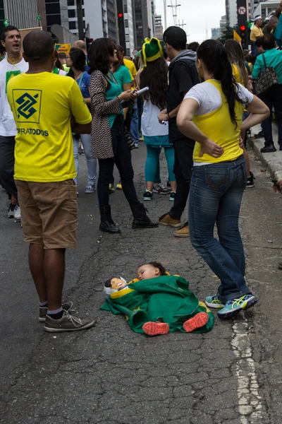 A Brazil Szövetségi kormány korrupció elleni tiltakozás — Stock Fotó