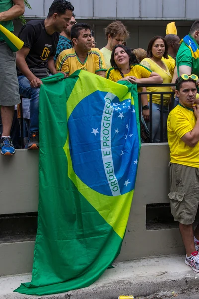 Protesto contra a corrupção do governo federal no Brasil — Fotografia de Stock