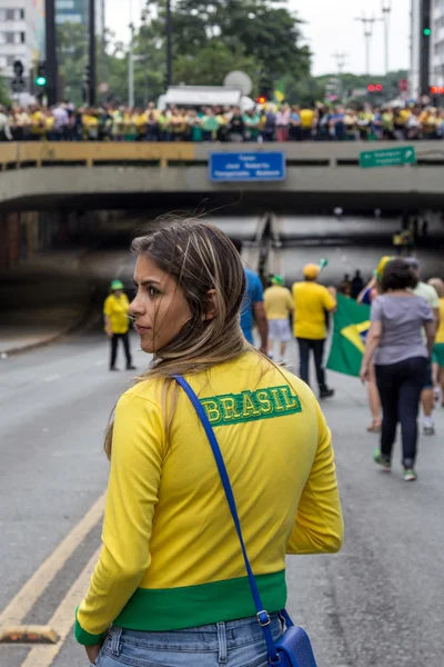 Протест проти корупції федерального уряду в Бразилії — стокове фото