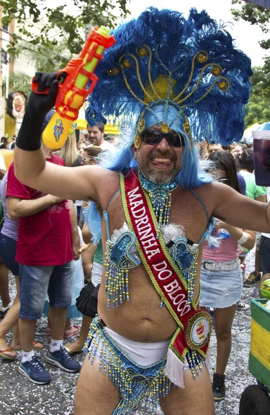 Straatparade van het Braziliaanse carnaval in Sao Paulo — Stockfoto
