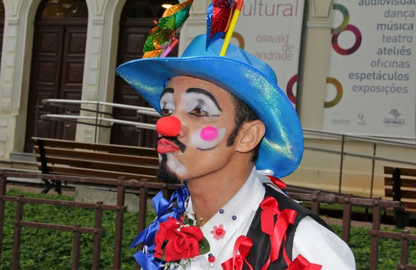 Funny clown with typical costumes — Stock Photo, Image