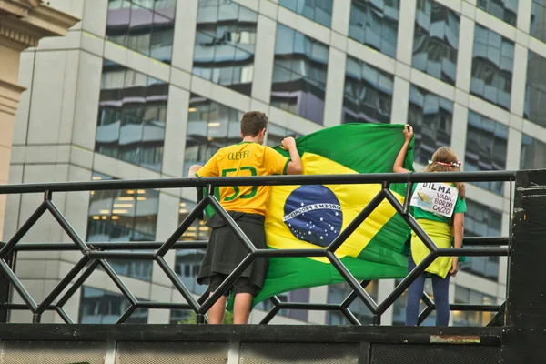 Protesta contro la corruzione del governo federale in Brasile Immagini Stock Royalty Free