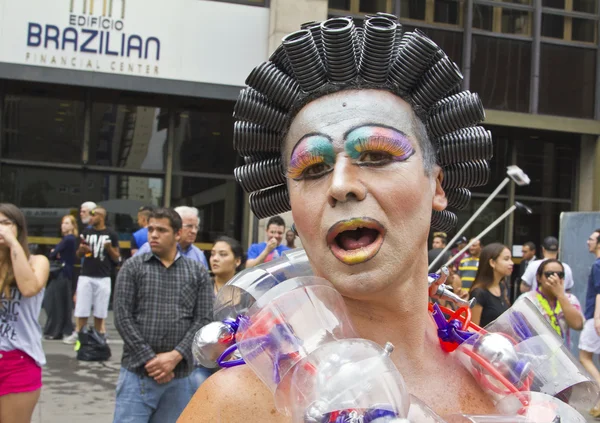 Drag Queen in Pride Parade Sao Paulo — Stock Photo, Image