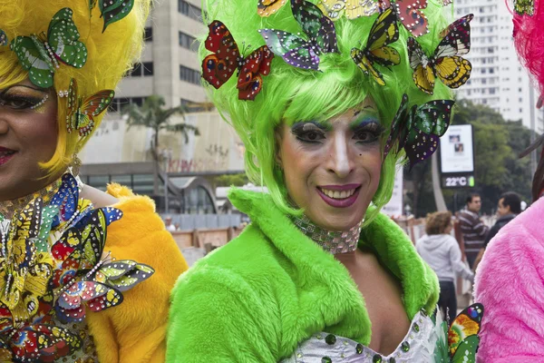 Arrastar Rainha na Parada do Orgulho São Paulo — Fotografia de Stock