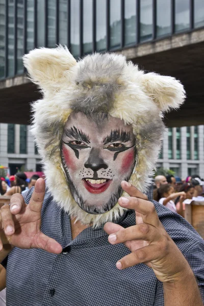 One person wearing costume in Pride Parade Sao Paulo — Stock Photo, Image