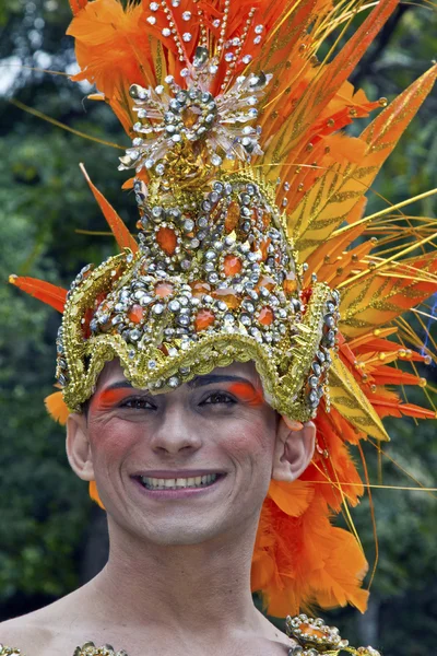 One person wearing costume in Pride Parade Sao Paulo — Stock Photo, Image