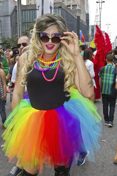 Drag Queen in Pride Parade Sao Paulo — Stock Photo, Image