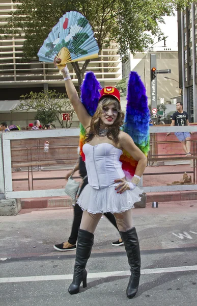 Drag Queen in trots Parade Sao Paulo — Stockfoto