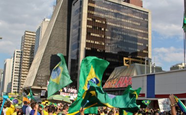 Protest against federal government corruption in Brazil clipart