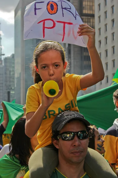 Protesto contra a corrupção do governo federal no Brasil — Fotografia de Stock