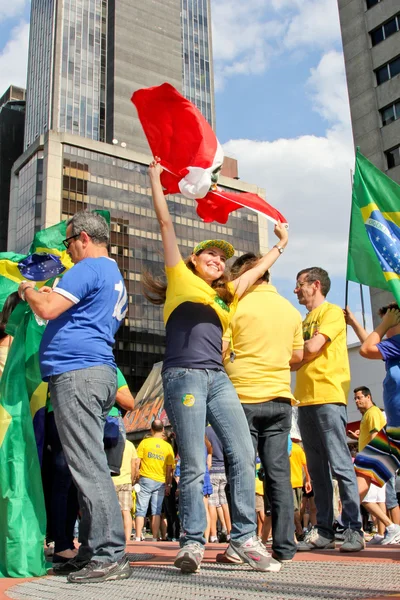 Protesto contra a corrupção do governo federal no Brasil — Fotografia de Stock