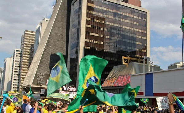 Протест против коррупции в правительстве Бразилии — стоковое фото