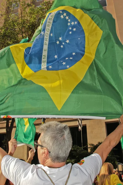 Protesto contra a corrupção do governo federal no Brasil — Fotografia de Stock