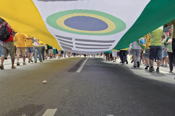 Protestera mot federala regeringen korruption i Brasilien Stockfoto