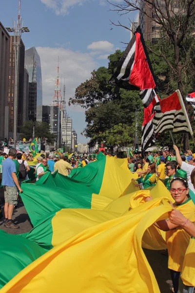 Protestera mot federala regeringen korruption i Brasilien Royaltyfria Stockbilder