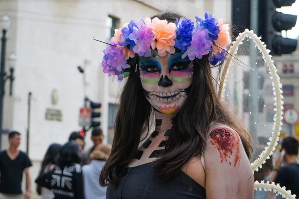 Mujer disfrazada de Zombie Walk Sao Paulo — Foto de Stock