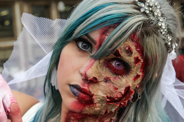 Mujer disfrazada de Zombie Walk Sao Paulo — Foto de Stock
